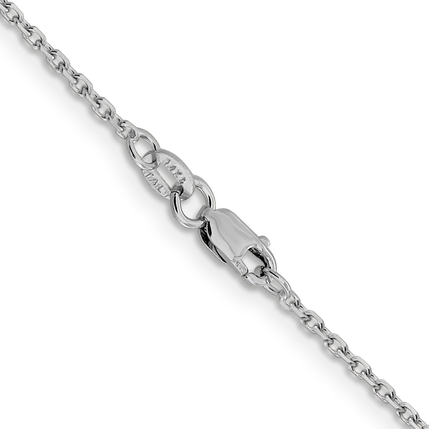 20 Inch 14K White Gold 1.5mm D/C Rolo Chain