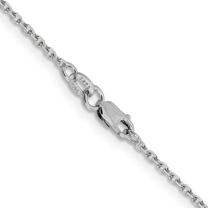 18 Inch 14K White Gold 1.5mm D/C Rolo Chain