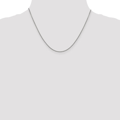 18 Inch 14K White Gold 1.5mm D/C Rolo Chain