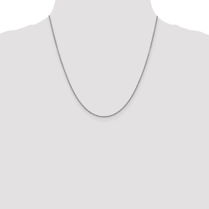 20 Inch 14K White Gold 1.5mm D/C Rolo Chain