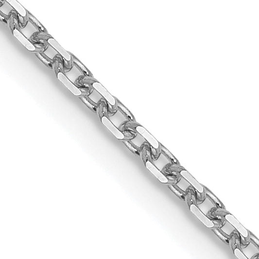 20 Inch 14K White Gold 1.5mm D/C Rolo Chain