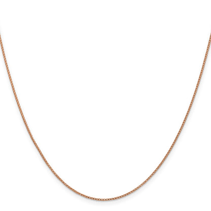 16 Inch 14K Rose Gold 1mm D/C Open Franco Chain Necklace
