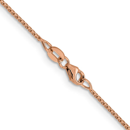 16 Inch 14K Rose Gold 1mm D/C Open Franco Chain Necklace