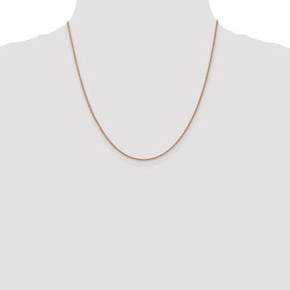 20 Inch 14K Rose Gold 1mm D/C Open Franco Chain Necklace