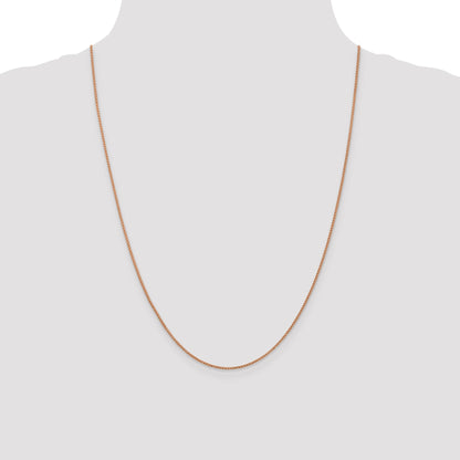 24 Inch 14K Rose Gold 1mm D/C Open Franco Chain Necklace