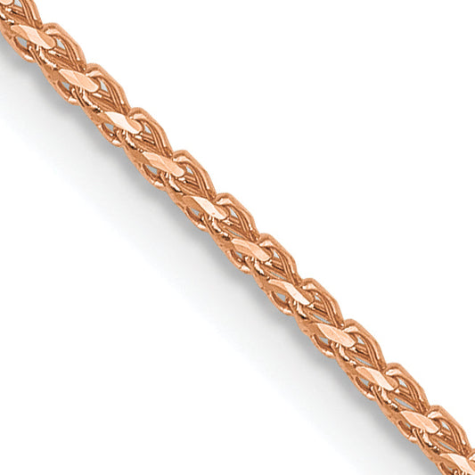 18 Inch 14K Rose Gold 1mm D/C Open Franco Chain Necklace