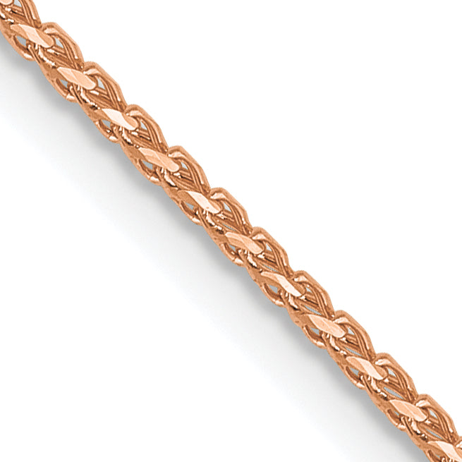 20 Inch 14K Rose Gold 1mm D/C Open Franco Chain Necklace