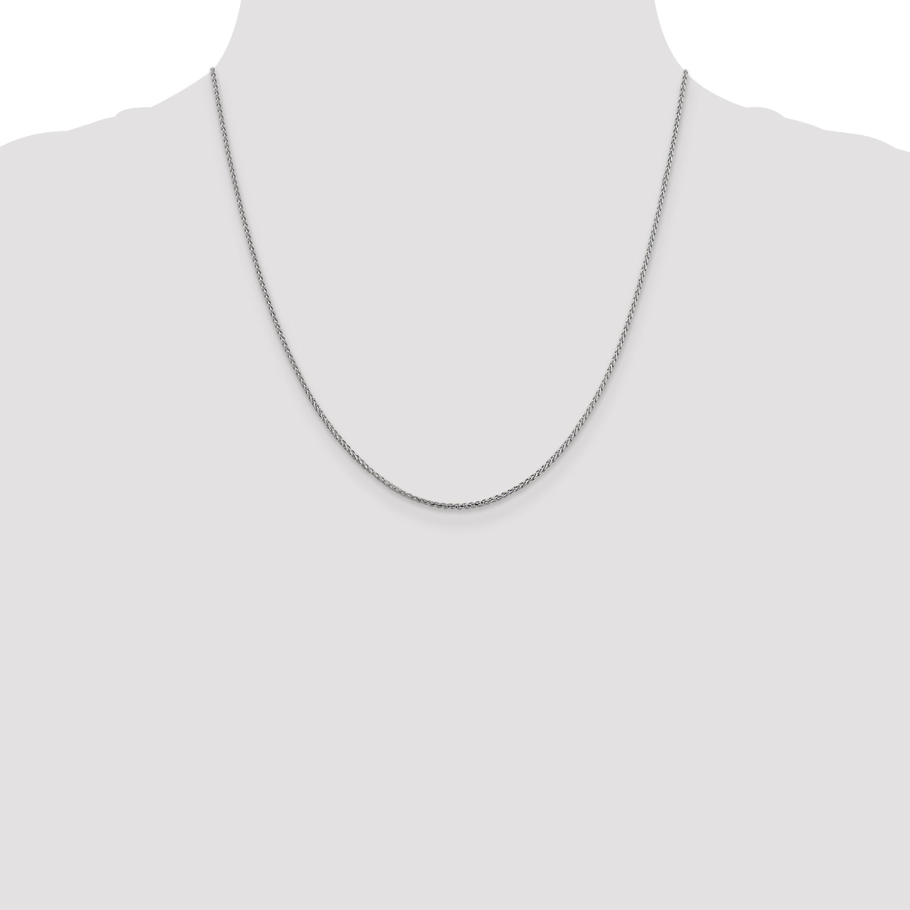 20 Inch 14K White Gold 1.4mm D/C Open Franco Chain