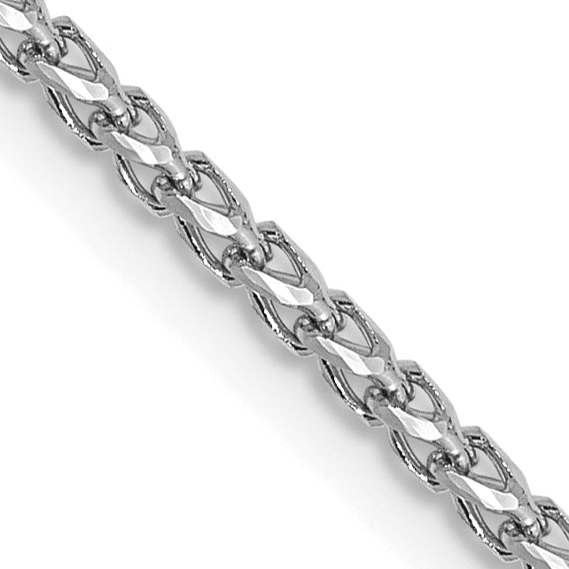 24 Inch 14K White Gold 1.4mm D/C Open Franco Chain Necklace