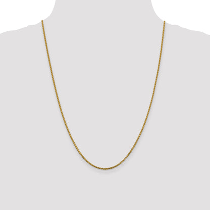24 Inch 14K 1.6mm D/C Open Franco Chain Necklace
