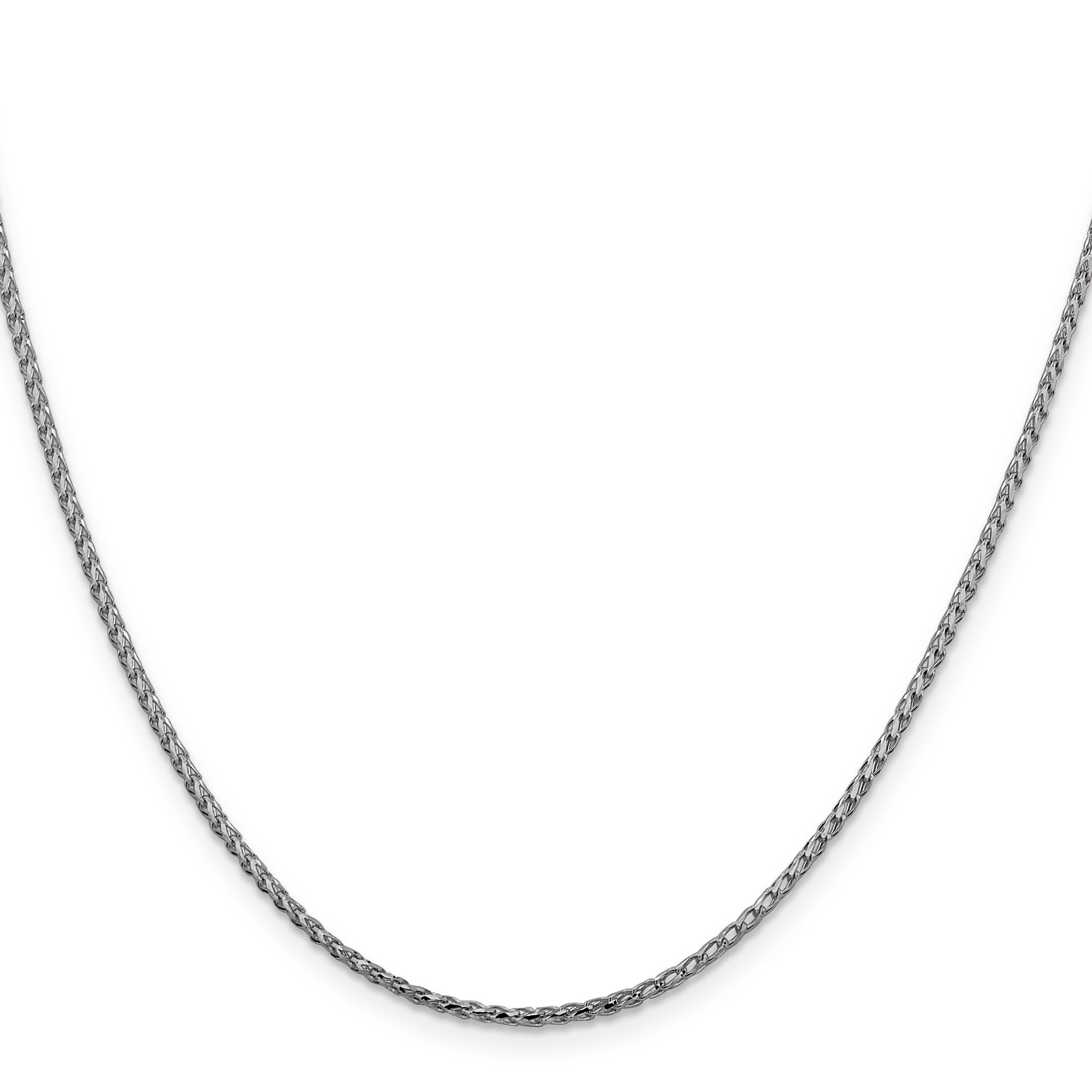 20 Inch 14K White Gold 1.6mm D/C Open Franco Chain Necklace