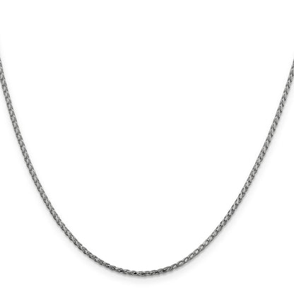 20 Inch 14K White Gold 1.6mm D/C Open Franco Chain Necklace
