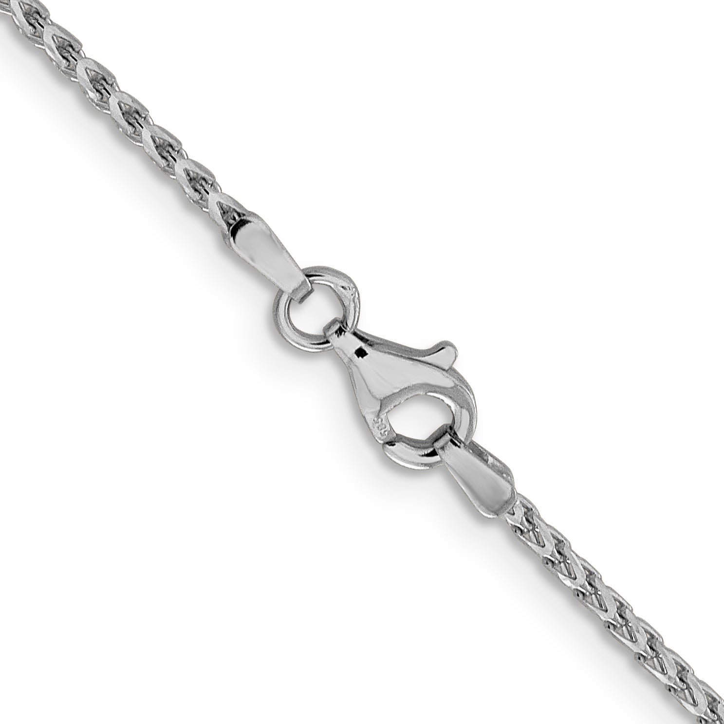 20 Inch 14K White Gold 1.6mm D/C Open Franco Chain Necklace