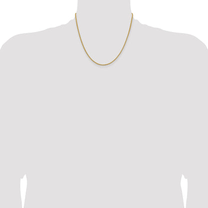 18 Inch 14K 2.1mm D/C Open Franco Chain Necklace