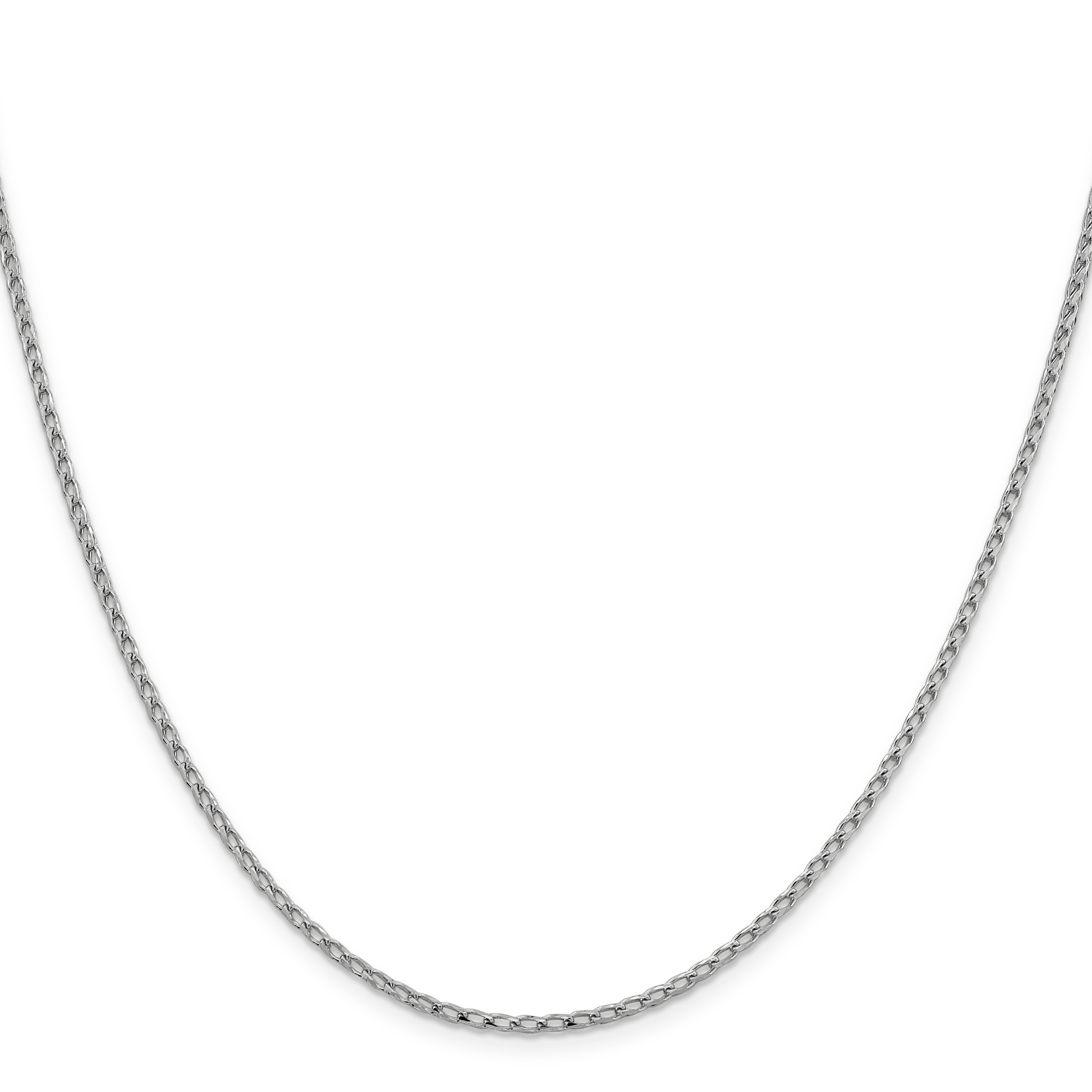 20 Inch 14K White Gold 2.1mm D/C Open Franco Chain Necklace