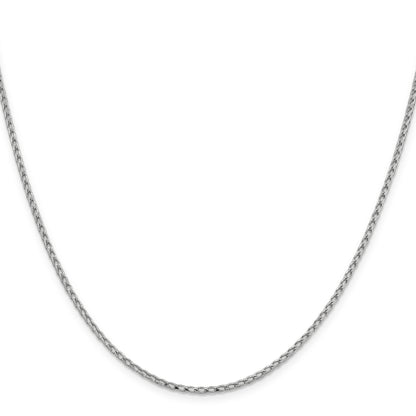 20 Inch 14K White Gold 2.1mm D/C Open Franco Chain Necklace