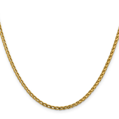 20 Inch 14K 2.45mm D/C Open Franco Chain Necklace