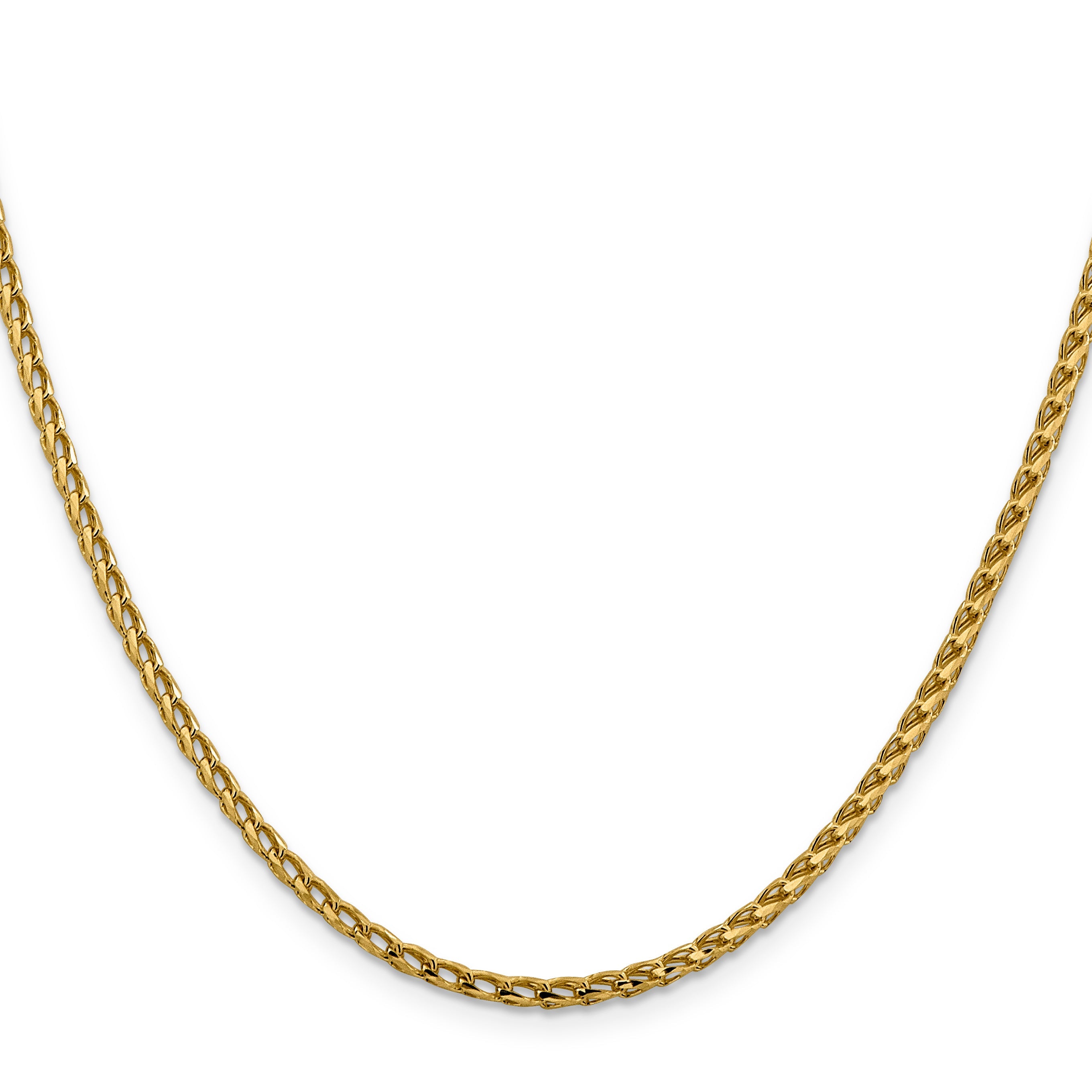 24 Inch 14K 2.45mm D/C Open Franco Chain Necklace