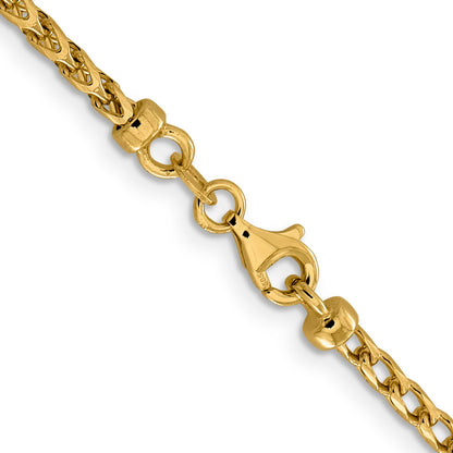 18 Inch 14K 2.45mm D/C Open Franco Chain Necklace