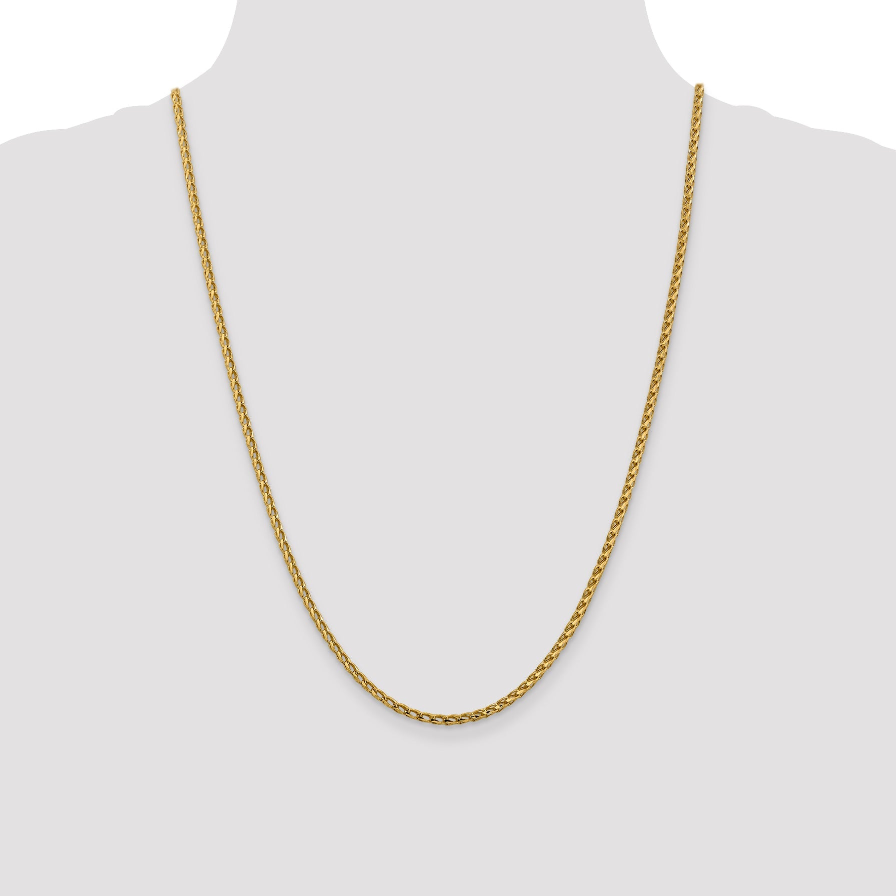 24 Inch 14K 2.45mm D/C Open Franco Chain Necklace