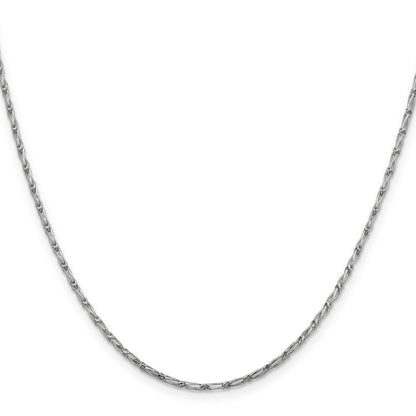 18 Inch 14K White Gold 1.6mm D/C Long Link Franco Chain Necklace