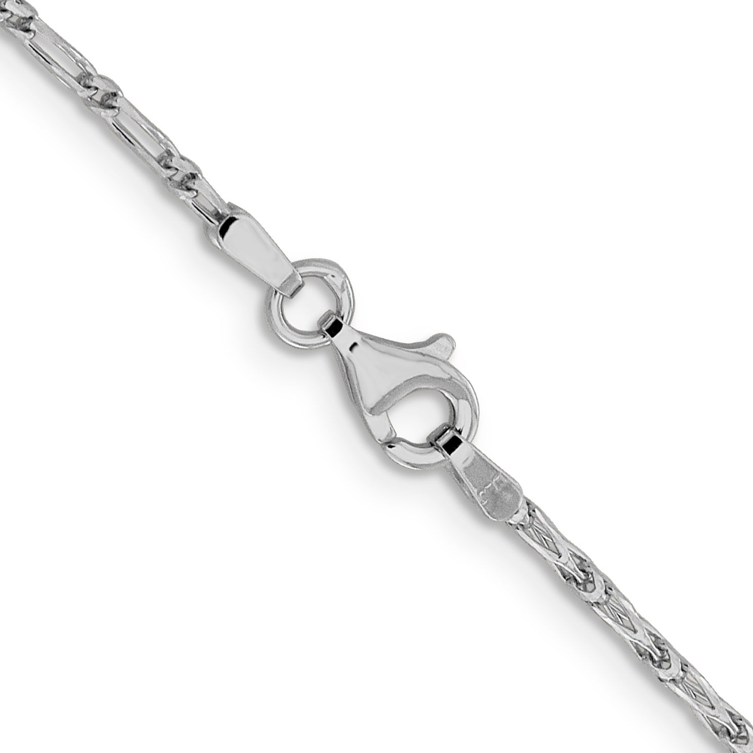 16 Inch 14K White Gold 1.6mm D/C Long Link Franco Chain Necklace