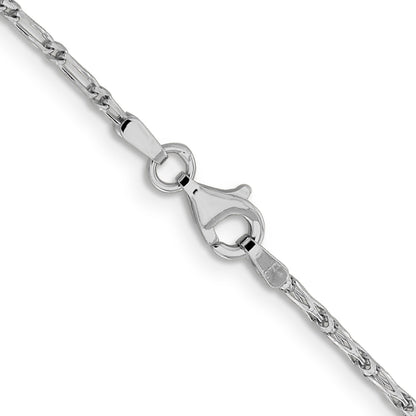 18 Inch 14K White Gold 1.6mm D/C Long Link Franco Chain Necklace