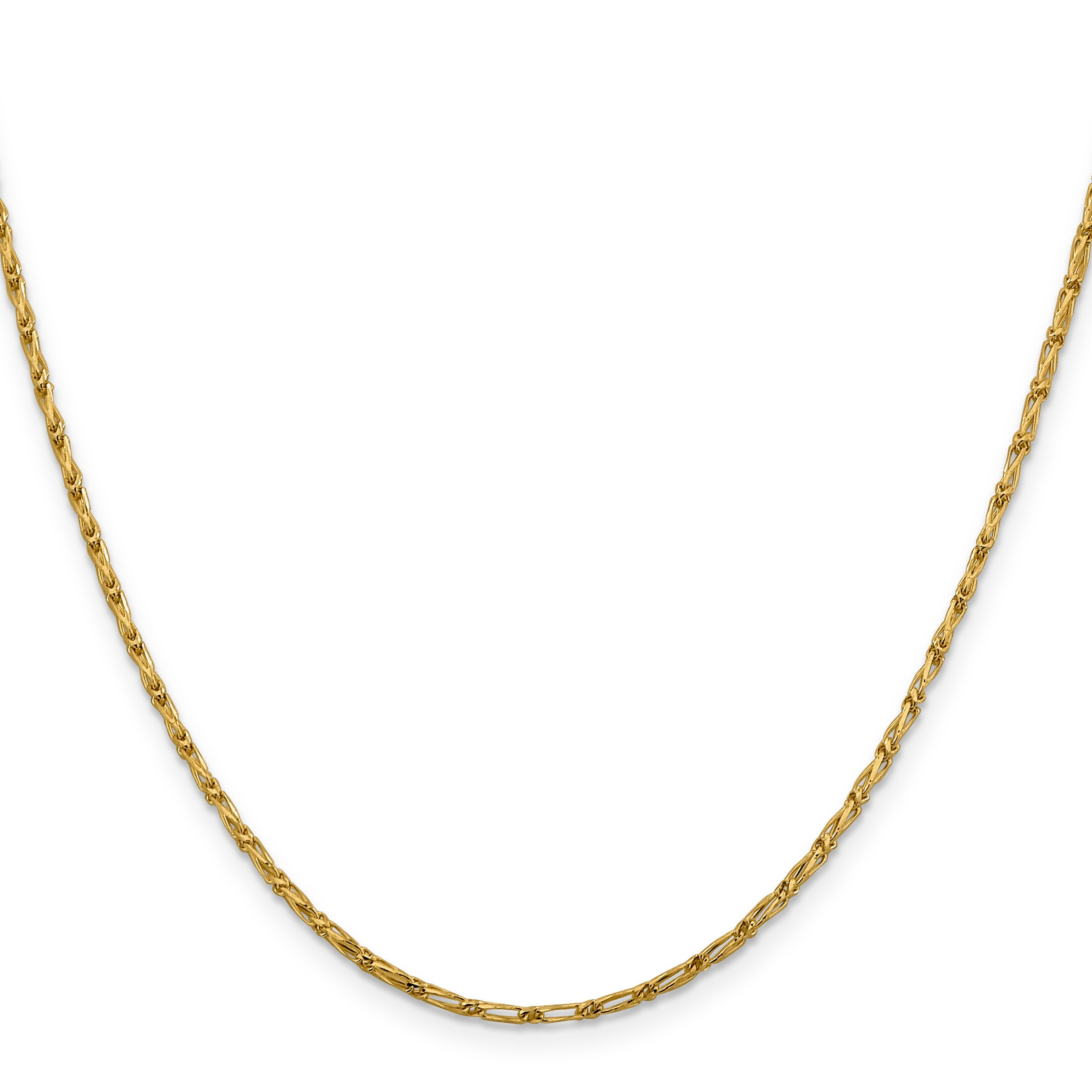 18 Inch 14K 1.6mm D/C Long Link Franco Chain Necklace