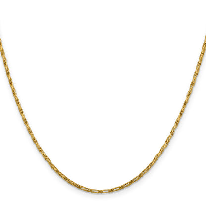 24 Inch 14K 1.6mm D/C Long Link Franco Chain Necklace