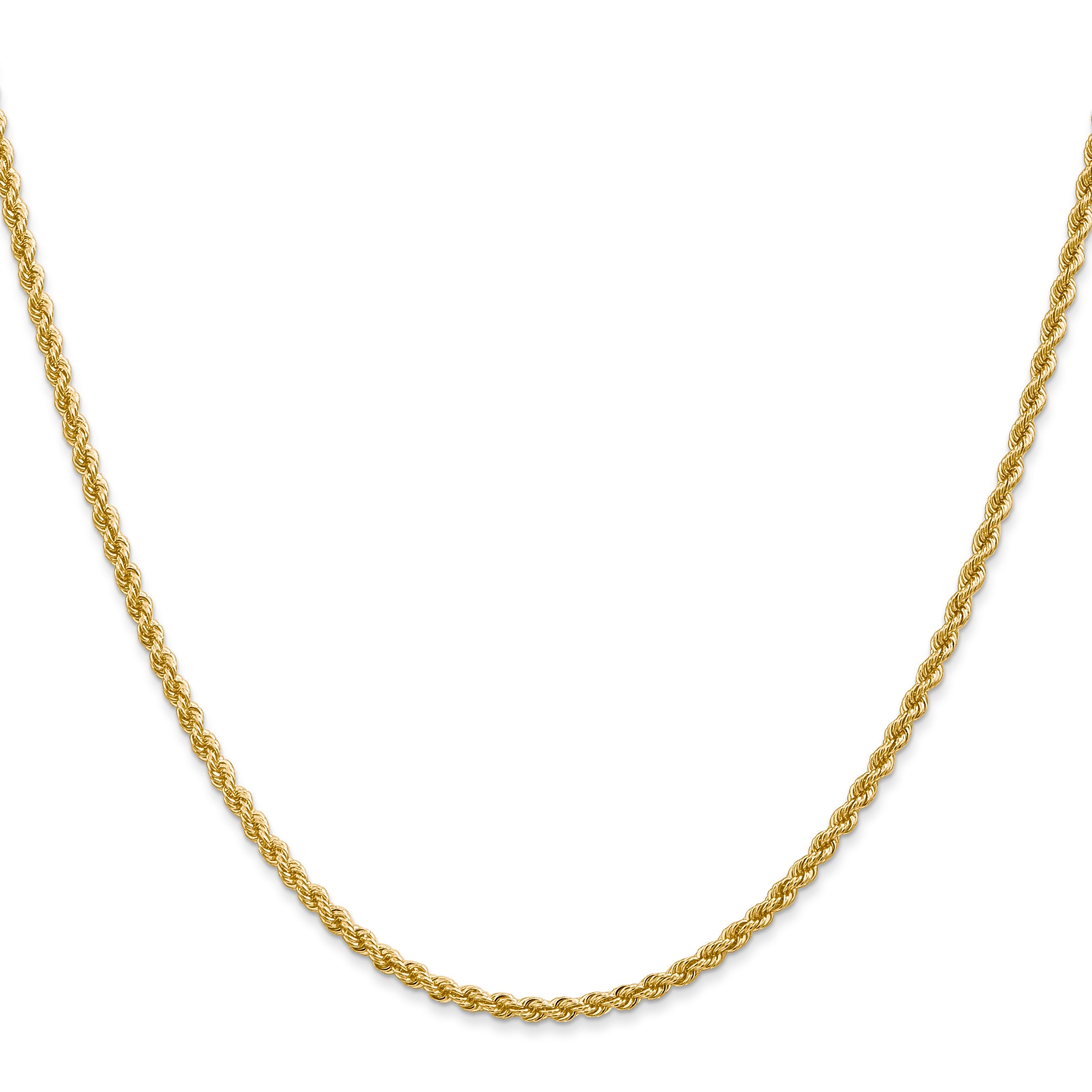 30 Inch 14K 2.25mm Solid Regular Rope Chain Necklace
