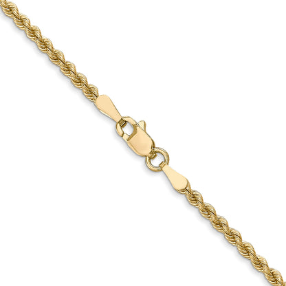 24 Inch 14K 2.25mm Solid Regular Rope Chain Necklace
