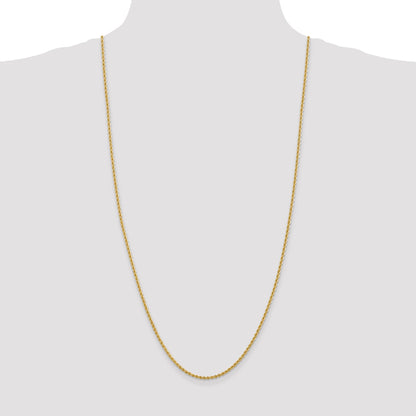 30 Inch 14K 2.25mm Solid Regular Rope Chain Necklace