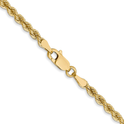 22 Inch 14K Yellow Gold 2.75mm Solid Regular Rope Chain Necklace