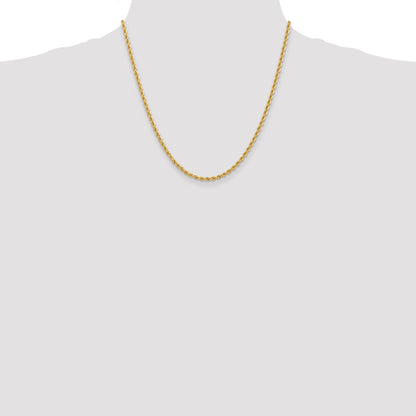 20 Inch 14K 2.75mm Solid Regular Rope Chain Necklace