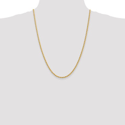 24 Inch 14K 2.75mm Solid Regular Rope Chain Necklace