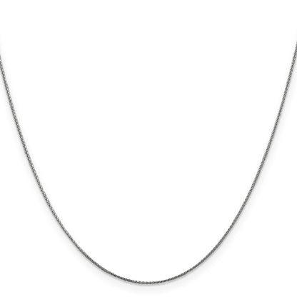 16 Inch 14K White Gold .65mm D/C Spiga Chain Necklace