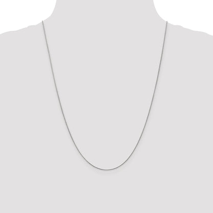 24 Inch 14K White Gold .65mm D/C Spiga Chain Necklace