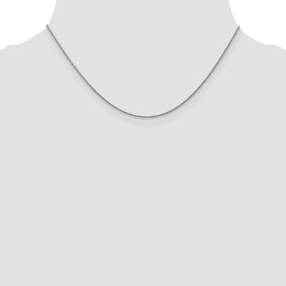 16 Inch 14K White Gold 1mm D/C Spiga Chain Necklace