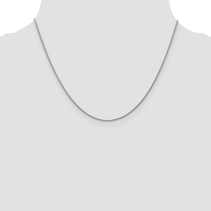 18 Inch 14K White Gold 1mm D/C Spiga Chain Necklace