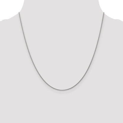20 Inch 14K White Gold 1mm D/C Spiga Chain Necklace