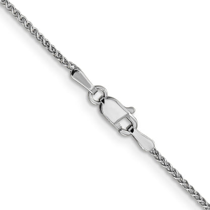 24 Inch 14K White Gold 1.2mm Solid D/C Spiga Chain Necklace