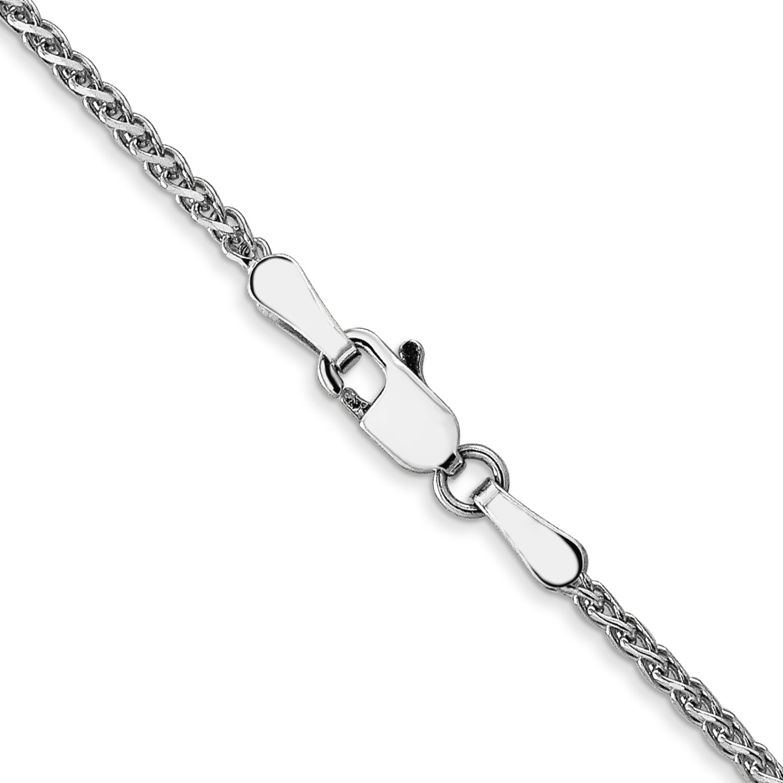18 Inch 14K White Gold 1.4mm Solid D/C Spiga Chain Necklace