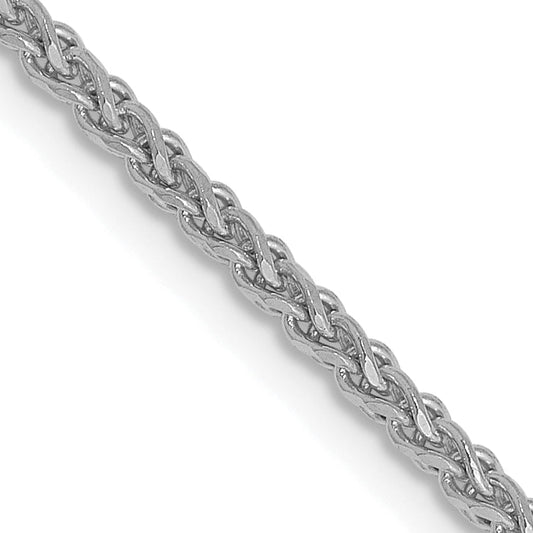 18 Inch 14K White Gold 1.4mm Solid D/C Spiga Chain Necklace