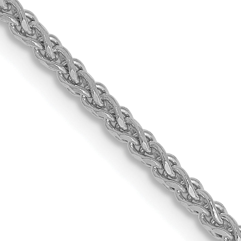 24 Inch 14K White Gold 1.4mm Solid D/C Spiga Chain Necklace
