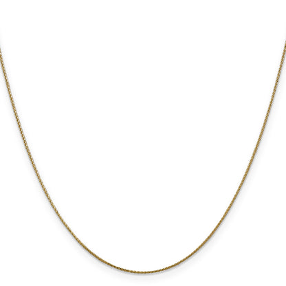 22 Inch 14K Yellow Gold .65mm D/C Spiga Chain Necklace
