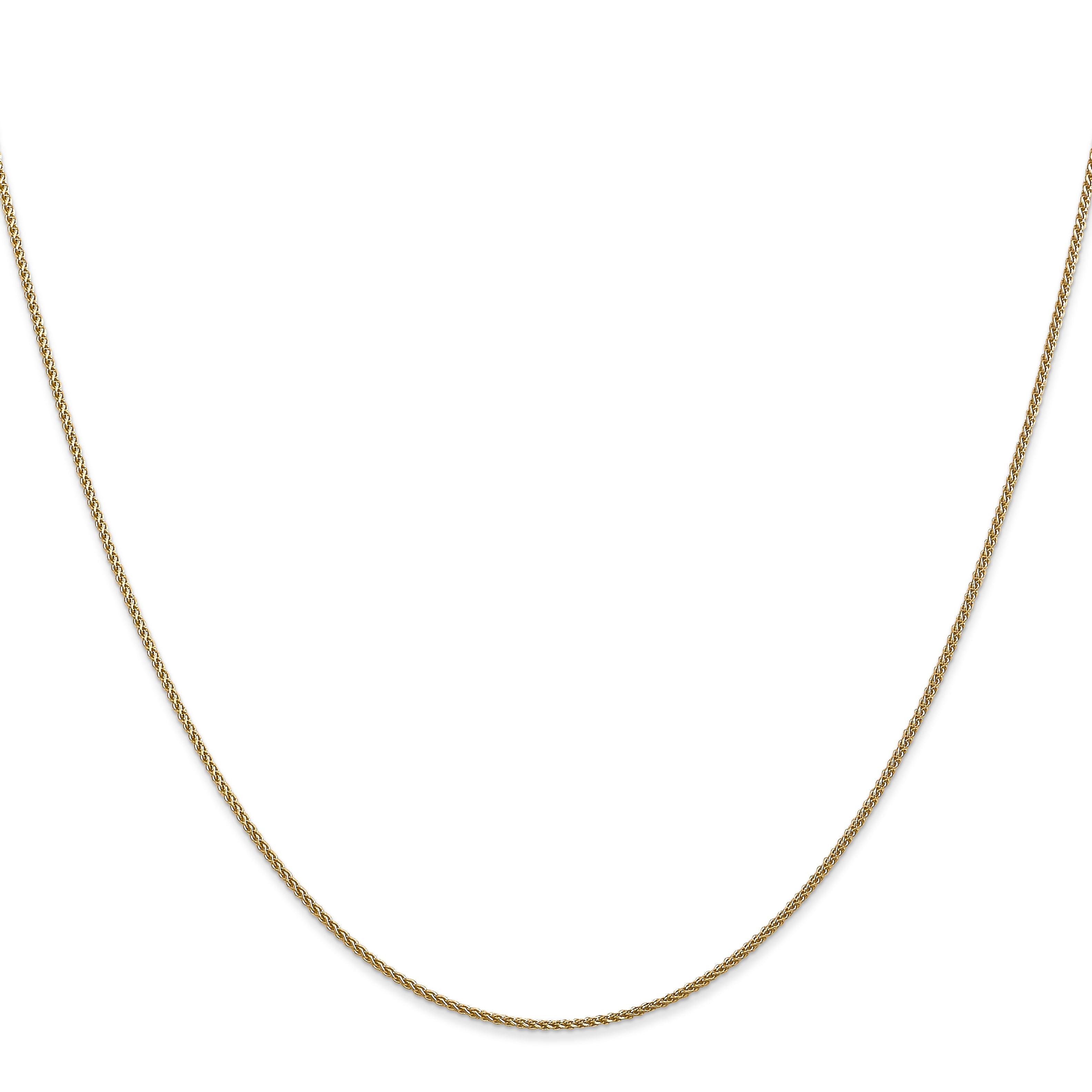 24 Inch 14K 1mm D/C Spiga Chain Necklace