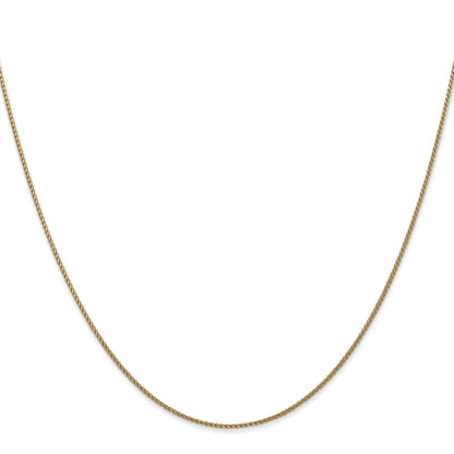 20 Inch 14K 1mm D/C Spiga Chain Necklace