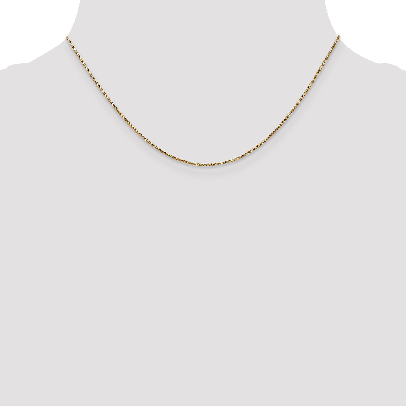 16 Inch 14K 1mm D/C Spiga Chain Necklace