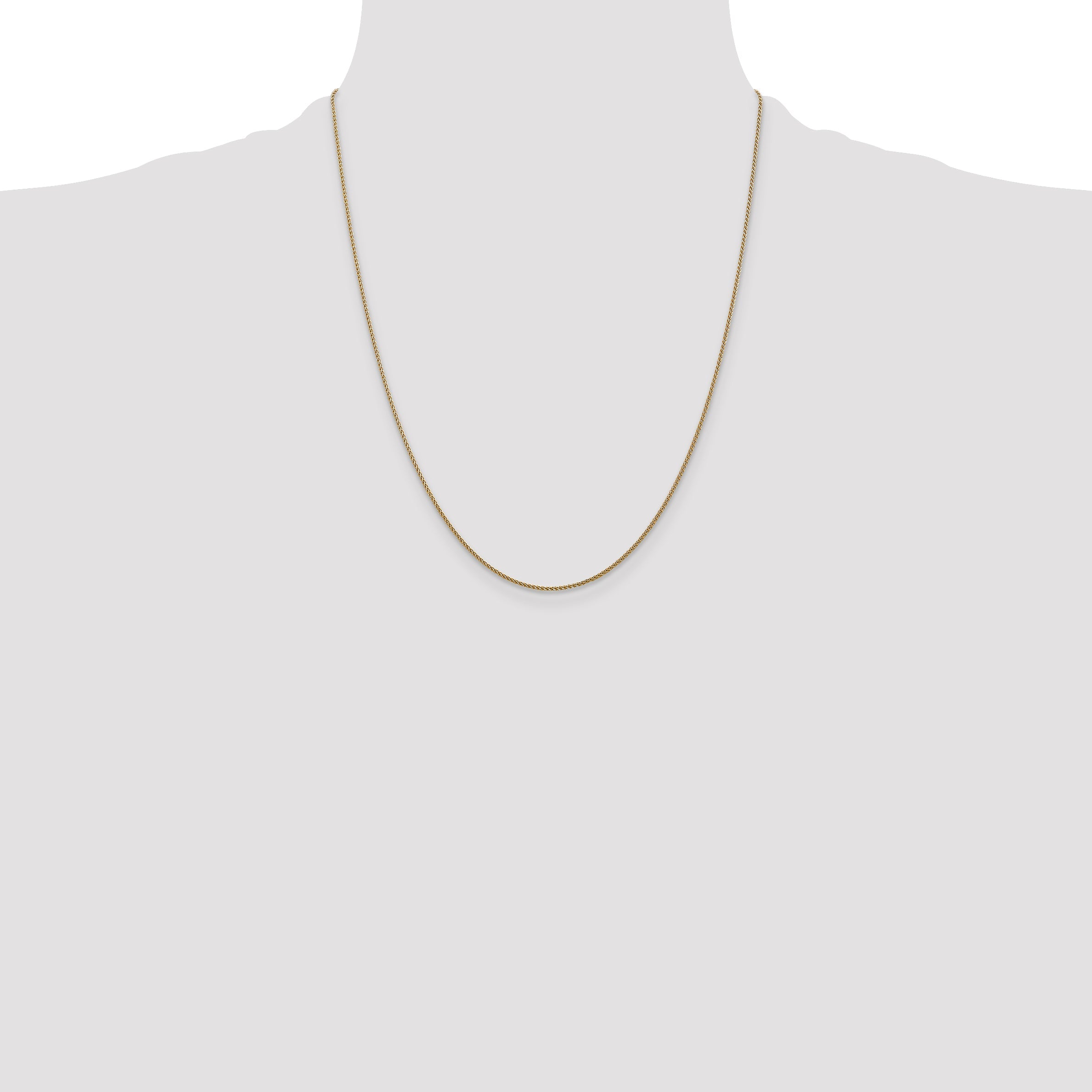 22 Inch 14K Yellow Gold 1mm D/C Spiga Chain Necklace