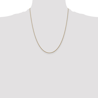 22 Inch 14K Yellow Gold 1mm D/C Spiga Chain Necklace